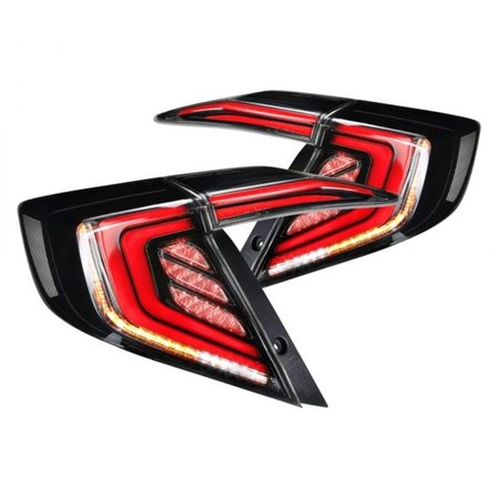 SPEC D TUNING Spec D Tuning LT-CV164GLED-SQ1-RS Smoked Lens Sedan LED Tailight with Sequential Signal for 2016-2020 Honda Civic LT-CV164GLED-SQ1-RS